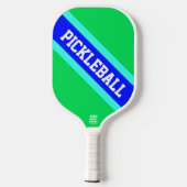 PICKLEBALL Heldergroen Royal Blue Racing Stripes Paddle (Achterkant)