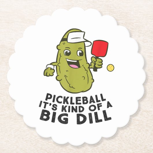 Pickleball Het is een soort van een grote dille au Kartonnen Onderzetters (Voorkant)