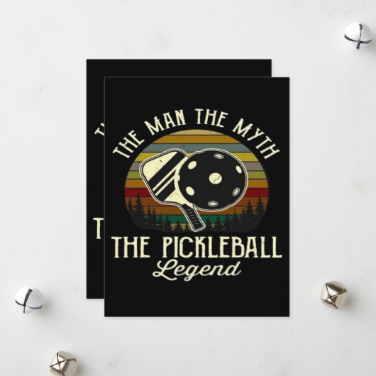 Pickleball - Het Man, de mythe, de legende Feestdagenkaart (Voorkant / Achterkant in situ)