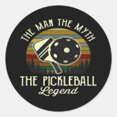 Pickleball - Het Man, de mythe, de legende Ronde Sticker (Voorkant)