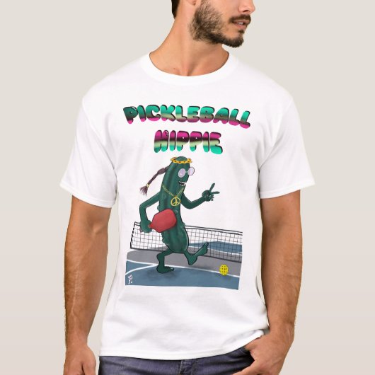 Pickleball Hippie T-shirt (Voorkant)