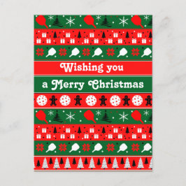 Pickleball Holiday Cheer Feestdagenkaart