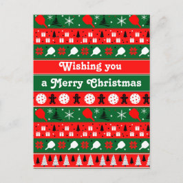 Pickleball Holiday Cheer Feestdagenkaart