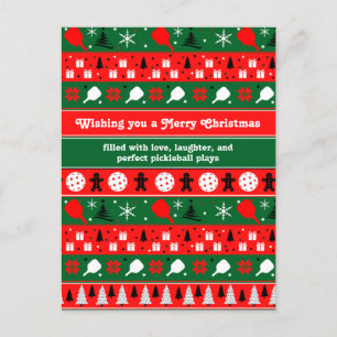 Pickleball Holiday Cheer Feestdagenkaart