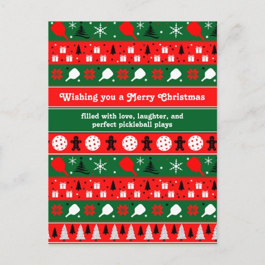 Pickleball Holiday Cheer Feestdagenkaart (Voorkant)