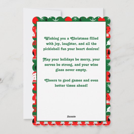 Pickleball Holiday Cheer Feestdagenkaart (Achterkant)