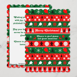 Pickleball Holiday Cheer Feestdagenkaart
