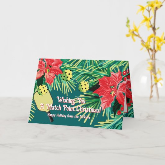 Pickleball Holiday Cheer! Kaart (Gele Bloem)