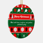 Pickleball Holiday Cheer Keramisch Ornament (Rechts)