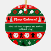 Pickleball Holiday Cheer Keramisch Ornament (Voorkant)