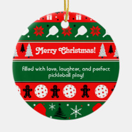 Pickleball Holiday Cheer Keramisch Ornament