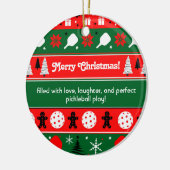 Pickleball Holiday Cheer Keramisch Ornament (Links)