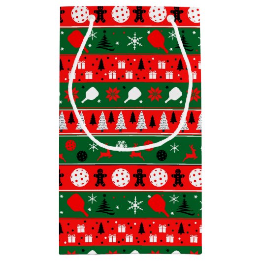 Pickleball Holiday Cheer Klein Cadeauzakje (Achterkant)