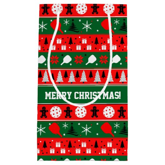 Pickleball Holiday Cheer Klein Cadeauzakje (Voorkant)