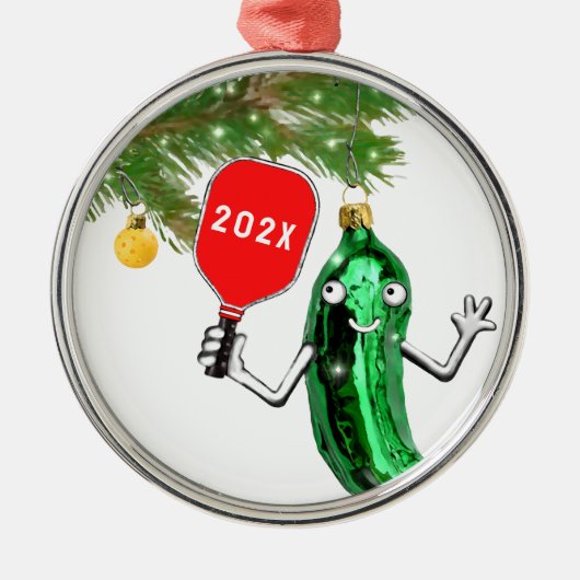 Pickleball Holiday Gift Metalen Ornament (Voorkant)