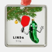 Pickleball Holiday Gift Metalen Ornament (Voorkant)