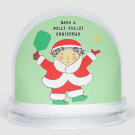 Pickleball Holiday Gift Mrs. Claus Snow Globe Sneeuwbol