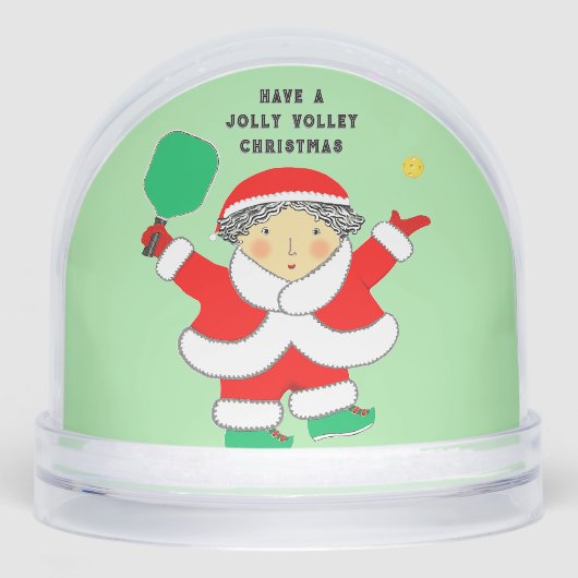 Pickleball Holiday Gift Mrs. Claus Snow Globe Sneeuwbol (Voorkant)