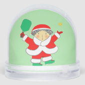 Pickleball Holiday Gift Mrs. Claus Snow Globe Sneeuwbol (Achterkant)