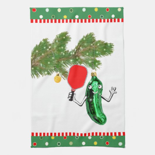 Pickleball Holiday Gifts Theedoek (Verticaal)