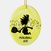 Pickleball Holiday keramisch sieraad Ornament (Rechts)