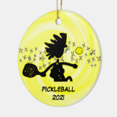 Pickleball Holiday keramisch sieraad Ornament (Links)