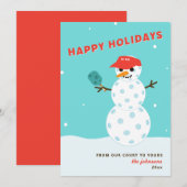 Pickleball Holiday kerst Humoureuze Snowman Kaart (Voorkant / Achterkant)