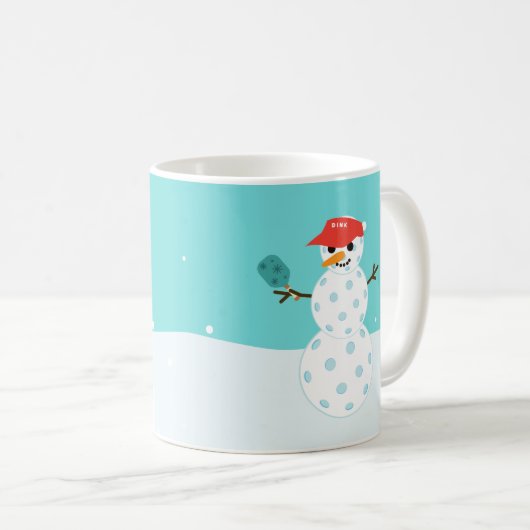 Pickleball Holiday kerst Humoureuze Snowman Mok (Voorkant rechts)