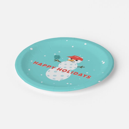 Pickleball Holiday Party Humoureus Snowman Bord (Gekanteld)