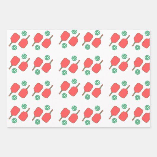 Pickleball Holiday Wrapping Paper (Voorkant 2)