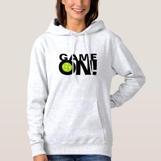 Pickleball Hoodie voor vrouwen: "GAME ON!" (Voorkant)