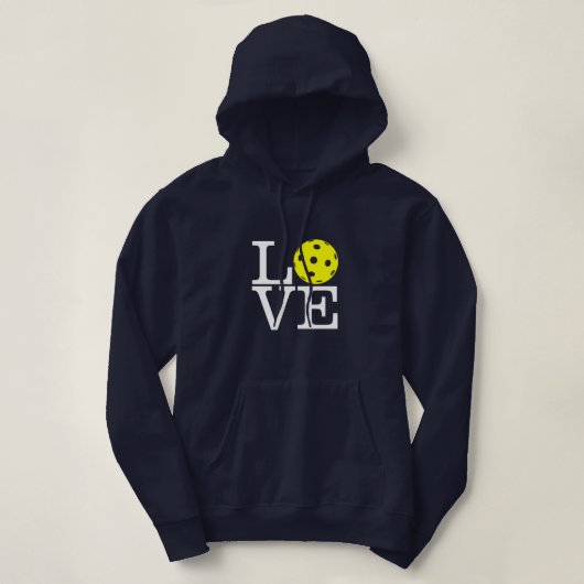 Pickleball Hoodie voor vrouwen: "LOVE" (Design voorkant)