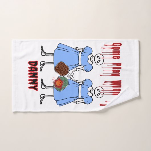 Pickleball Horror Twins Come Play with Us  Handdoek (Handdoek)