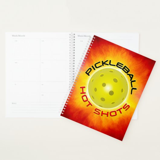 Pickleball Hot Shots Spiraal Week-/Maandplanner Planner (Display)
