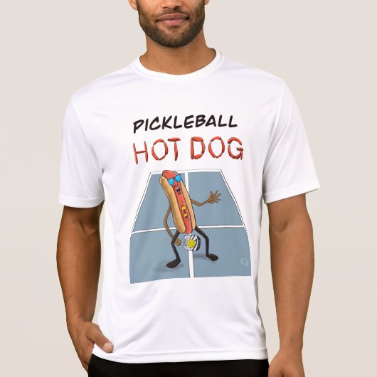 pickleball hotdog t-shirt (Voorkant)