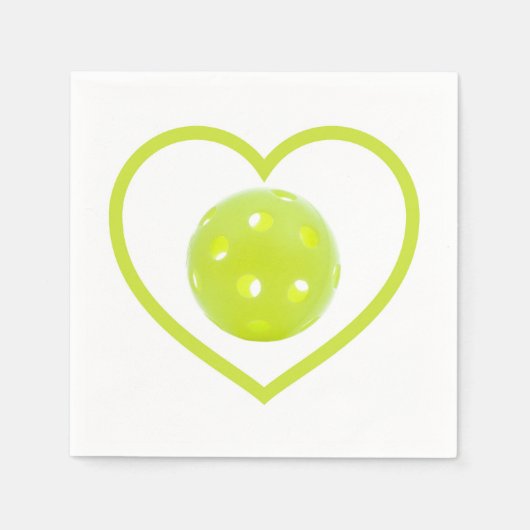 pickleball houdt van gele pickbal servet (Voorkant)