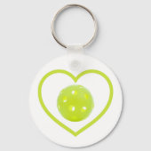 pickleball houdt van gele pickbal sleutelhanger (Voorkant)