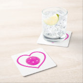 Pickleball houdt van roze picknuppel kogelsport ro kartonnen onderzetters (Insitu)