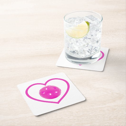 Pickleball houdt van roze picknuppel kogelsport ro kartonnen onderzetters (Insitu)