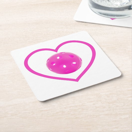 Pickleball houdt van roze picknuppel kogelsport ro kartonnen onderzetters (Schuin)