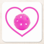 Pickleball houdt van roze picknuppel kogelsport ro kartonnen onderzetters (Voorkant)