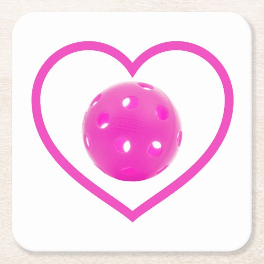 Pickleball houdt van roze picknuppel kogelsport ro kartonnen onderzetters (Voorkant)