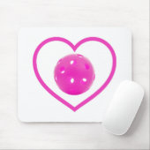 Pickleball houdt van roze picknuppel kogelsport ro muismat (Met muis)