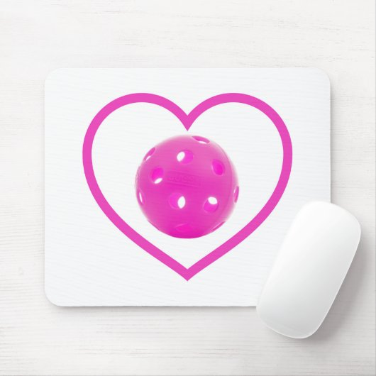 Pickleball houdt van roze picknuppel kogelsport ro muismat (Met muis)