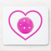 Pickleball houdt van roze picknuppel kogelsport ro muismat (Voorkant)