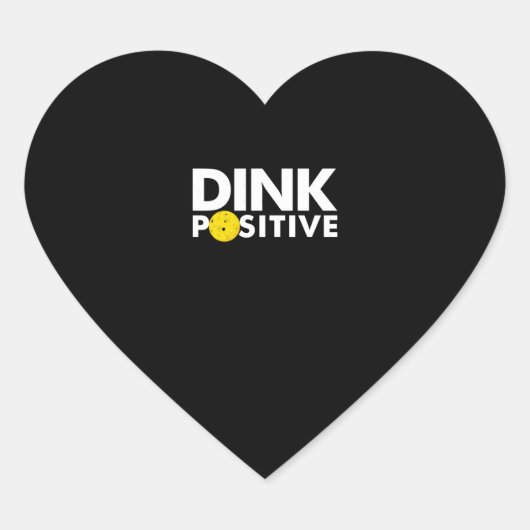 PICKLEBALL HUMOR DRINK POSITIEF GRAPPIG PICKLEBALL HART STICKER (Voorkant)