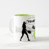 Pickleball humor: "Van jou!" Tweekleurige Koffiemok (Voorkant links)