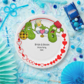 Pickleball-huwelijk  papieren bordje (Feest)