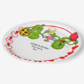 Pickleball-huwelijk  papieren bordje (Gekanteld)