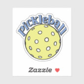 Pickleball in blauw met gele bal sticker (Vel)